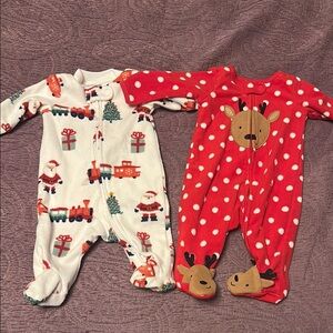 Carter's Red and White Holiday Footies
